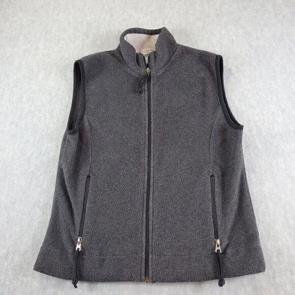 Vtg Old Navy Outlet Vest Womens Medium Gray Fleece Mock Sleeveless Full Zip - Picture 1 of 6